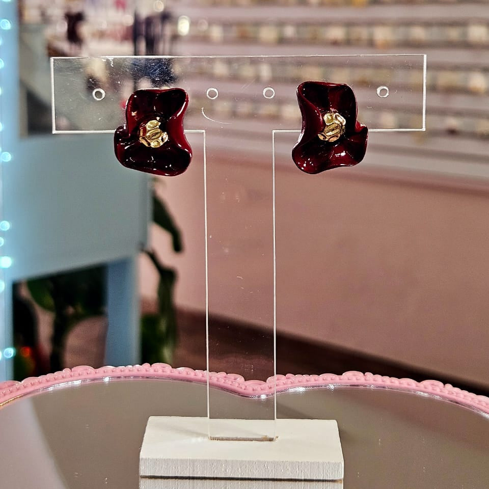 Aretes Flor Rubí