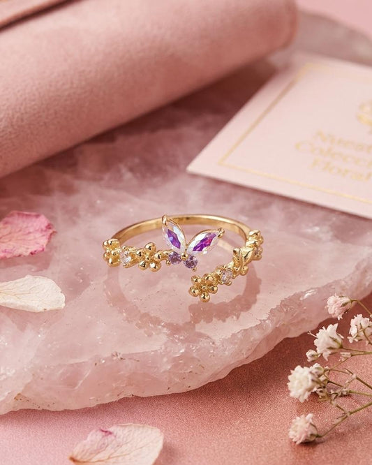 Anillo Mariposa Encanto Floral